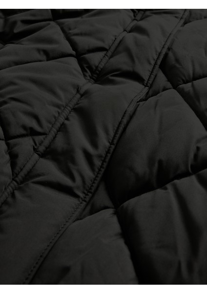 Kız Çocuk Siyah Kıvrımlı Şişme Mont modelleri