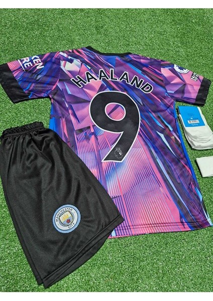 Manchester/cityy Erling Haaland 2024/25 Özel Konsept Çocuk Forması 4'lü Set
