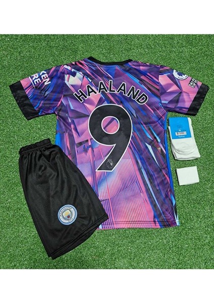 Manchester/cityy Erling Haaland 2024/25 Özel Konsept Çocuk Forması 4'lü Set modelleri