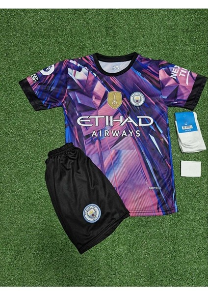 Manchester/cityy Erling Haaland 2024/25 Özel Konsept Çocuk Forması 4'lü Set fırsatları