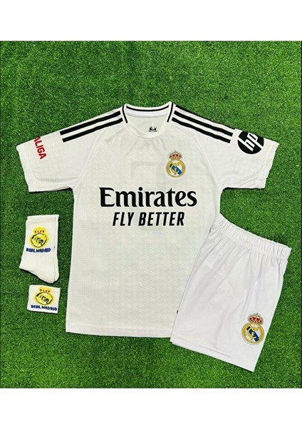 Real Madrid 2024/25 Yeni Sezon Jude Bellingham 5// Iç Saha Çocuk Forması 4'lü (Armalı Set) fiyatları