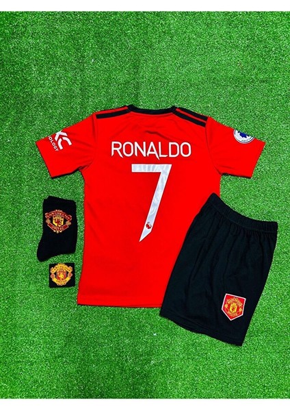 Manchester/united 2022-23 Sezonu Cristiano Ronaldo Çocuk Forması 4'lü Set (Armalı) modelleri