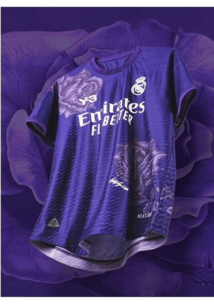 Yeni Sezon Rose/(Güllü) R./.madrid Y-3 Mor Forma Spor T-Shirt