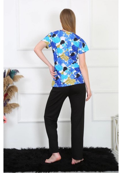 Kadın Penye Kısa Kol Pijama Takım Saks indirimleri