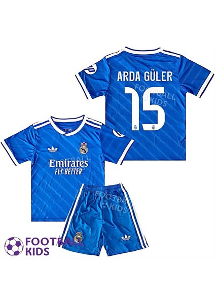 Real/madrid 2025/26 Arda/güler //15 Alternatif 3. Mavi Çocuk Forması 4 Lü Set