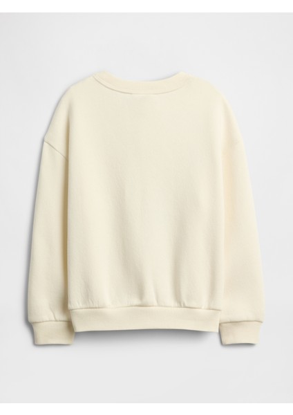 Kız Bebek Kırık Beyaz Oversized Grafik Sweatshirt modelleri