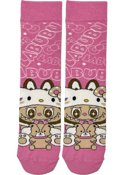 Labubu Pembe Soket Çorap