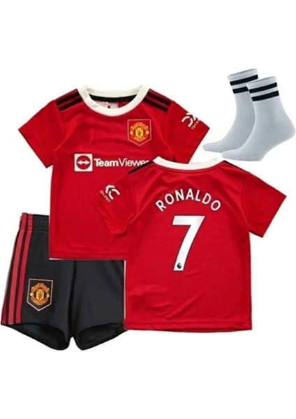 Manchester/united Cristiano Ronaldo 2022/23 Sezonu Çocuk Forması 3'lü Set (Red)