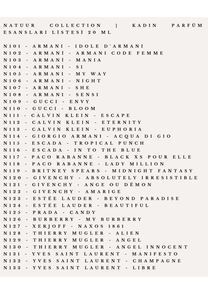 N237 Giorgio Armani - Si Kadın Parfüm Esansı Esansiyel Yağ Konsantre Koku 20 ml modelleri