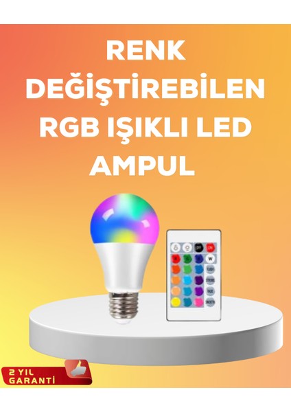 Rgb Uzaktan Kumandalı LED Ampul 16 Renk 025 Model Orijinal