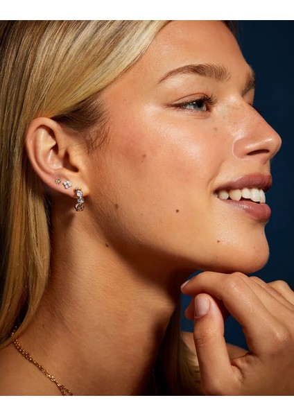 Z Çiçekli Küpe Set x 3 14 Ayar Altın Kaplama indirimleri