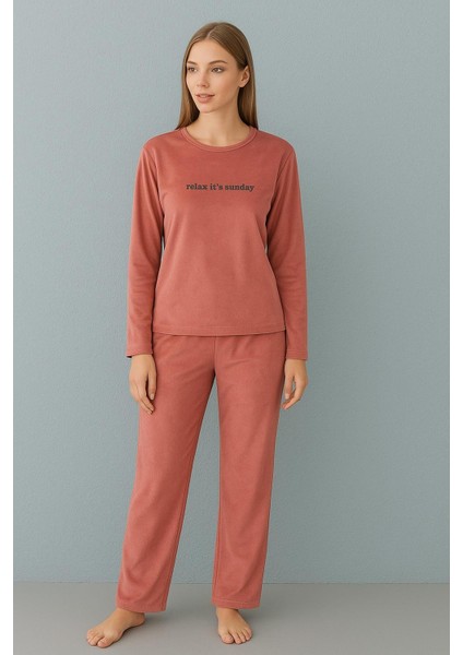 Kadın Kışlık Bisiklet Yaka Kadife Pijama Takımı 13166P - 1 Adet fiyatları