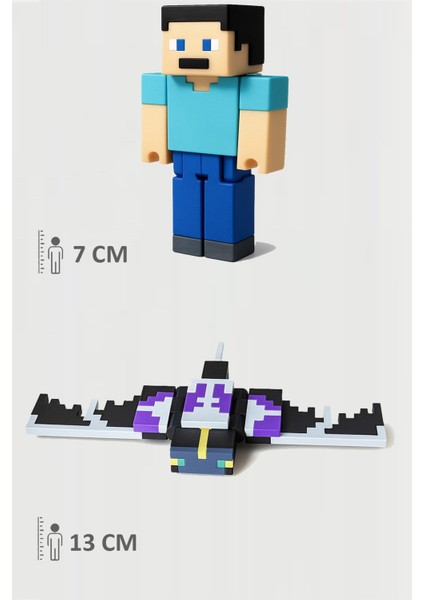 Minecraft Steve ve Phantom Set Hareketli Eklemli Figür