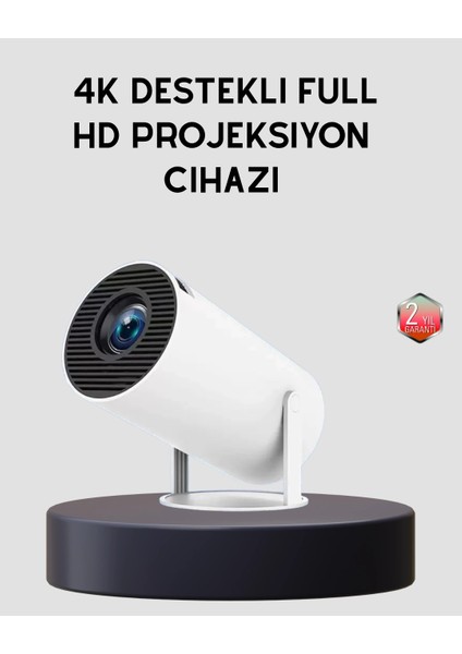 Ev Sineması Projeksiyon Cihazı – 160 Ansı Lümen, 4K Uyumlu ve Kablosuz Görüntü Aktarımı