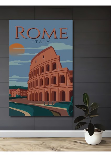 Roma Kolezyum Ahşap Mdf Dekoratif Ev/işyeri Duvar Tablo Dikdörtgen Ev/işyeri Duvar Tablo