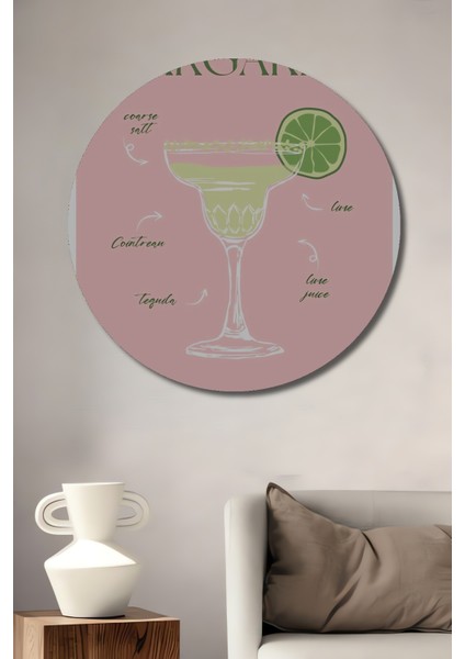 Margarita Kokteyl Tarifi Dekoratif Ahşap Mdf Ev/işyeri Duvar Tablo Yuvarlak Ev/işyeri Duvar Tablo