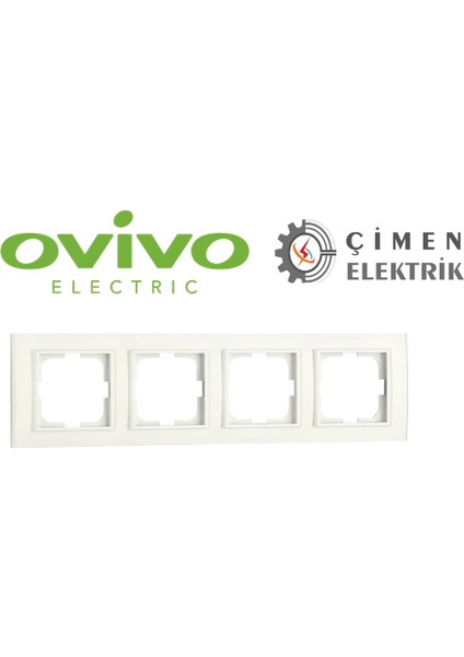 Beyaz Dörtlü Çerçeve - Priz ve Anahtar Için Uyumlu Çerçeve fiyatları
