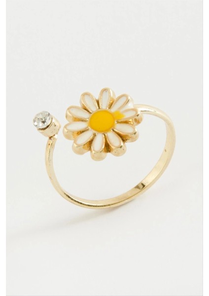 Papatya Mineli Taşlı Yüzük