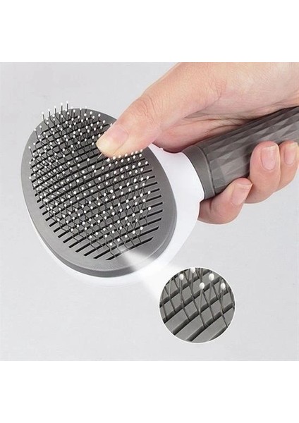 Buffer® Kedi Köpek Tüy Toplayıcı Kendini Temizleyebilen Ergonomik Rahat Evcil Hayvan Tarağı Gri fiyatları