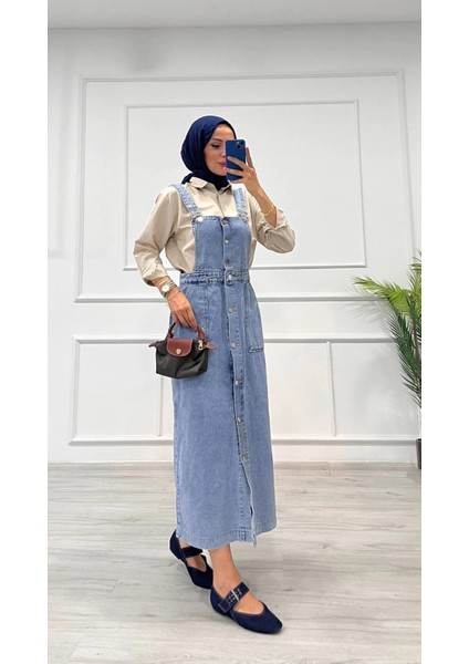 Etekli Salopet Enzim Süper Taş Yıkama Buz Mavi D 2521 fiyatları