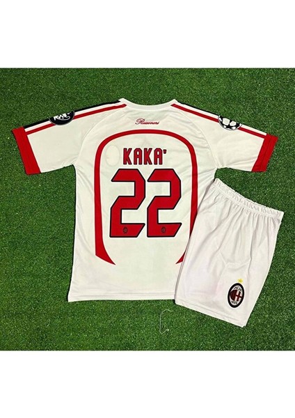 Ac.milan Kaka 2007 Nostalji Deplasman Beyaz Çocuk Forması 4'lü Set
