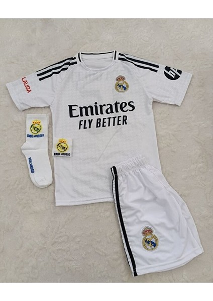 R.e.a.l.m.a.d.r.i.d 2024/25 Yeni Sezon Arda-Güler Iç Saha Çocuk Beyaz 4 Lü Set Forması (Byz-Arma) fiyatları
