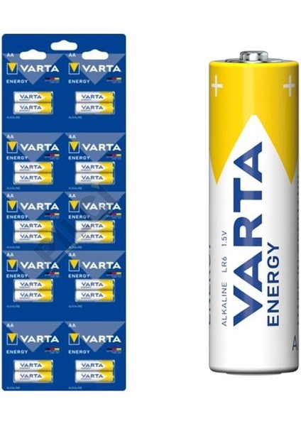 1.5 Volt Alkalin Aa Kalem Pil 2'li Yırtmalı (20'li Kartela Paket)