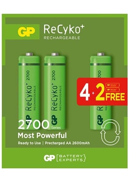 Gp 2700 Ma Şarjlı Kalem Pil 6'lı Paket