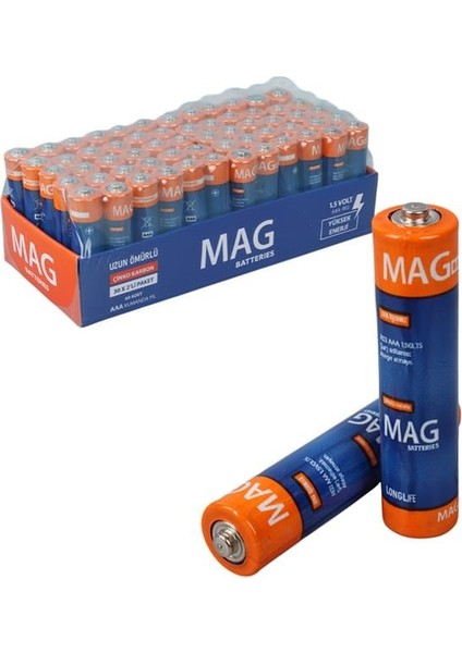Mag Batteries MG-26172 Karbon Çinko Aaa 60'lı Paket Ince Kalem Kumanda Pili (AAA,R03 Um-3)
