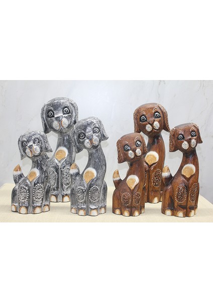 Ahşap 3'lü Köpek Seti