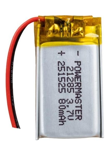 251525 3.7 Volt 80 Mah Lityum Polimer Pil