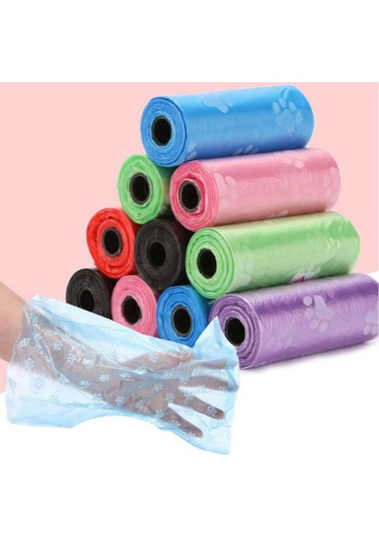 Evcil Hayvanlar Için Pati Desenli Kedi Köpek Kaka Poşeti Torbası (4915)