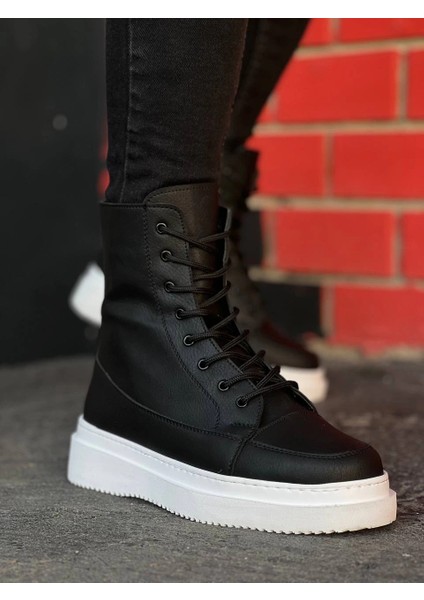 KB-0991 Siyah Cilt Yüksek Taban Bağcıklı Postal Bot fiyatları