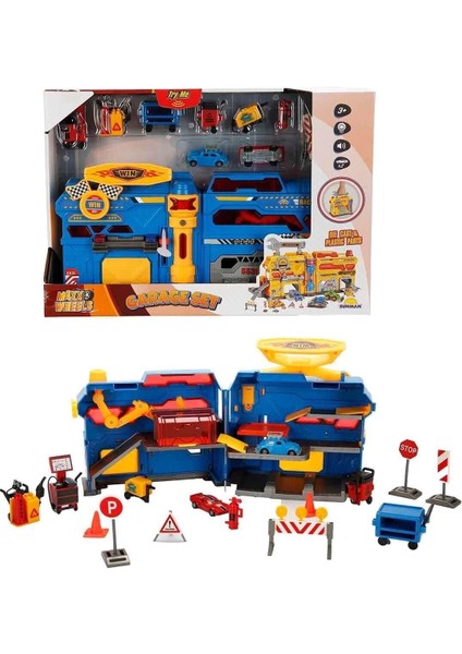 4539 Maxx Wheels Sesli ve Işıklı Garaj Seti Inşaat Garajı -Sunman modelleri