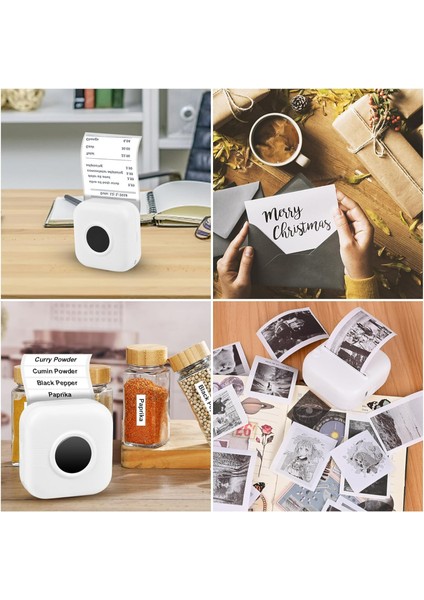 C17 Mini Taşınabilir Yazıcı 12 Rulo Kağıtlı Mürekkepsiz Etiket Yazıcısı Mini Termal Yazıcı Beyaz fırsatları
