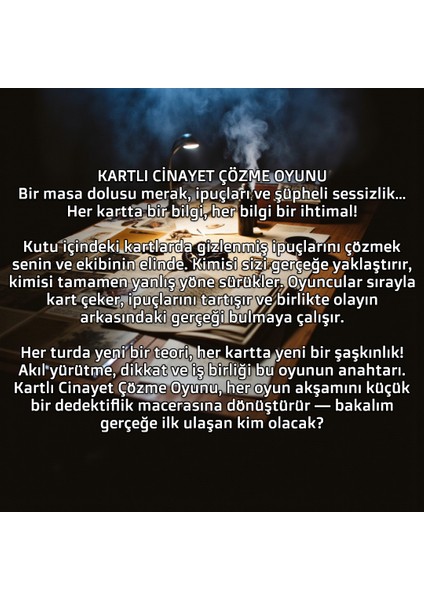 Kartlı Cinayet Çözme Oyunu Havalimanında Cinayet Dosyası fiyatları
