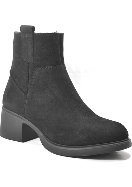 2701 Hakiki Deri Nubuk Kalın Topuklu Klasik Kadın Bot fiyatları