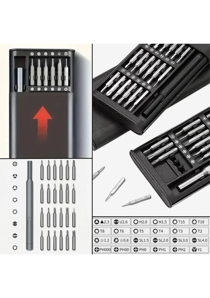 Buffer® 25 Parça 24 Farklı Uçlu Mıknatıslı 25 In 1 Tornavida Seti fiyatları