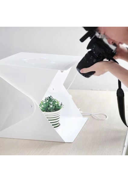 Buffer® Katlanır Işıklı Fotoğraf Stüdyosu 40X40 cm 6 Renk Fonlu Ürün Çekimi Için Uygun Fotoğraf Çekim Kutusu indirimleri