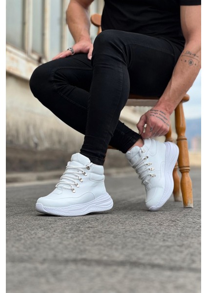 Beyaz Yüksek Taban Yarım Bilek Bot modelleri