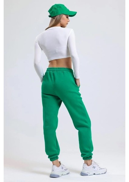 3 Iplik Şardonlu Paça Lastikli Eşofman Yeşil IS001 modelleri