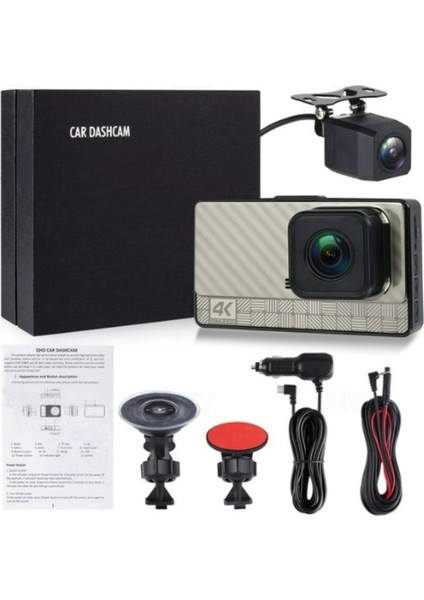 4K Cardshcam 170 Derece Geniş Açı 3 Inç IPS Araç Kamerası Wifi/gece Görüşü/g-Sensör Ön/arka indirimleri