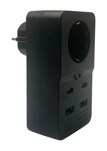 Buffer® Isıya Dayanıklı Termal Akım Korumalı 1 Priz Girişli 2 USB Girişli 2 Type-C Girişli Pirz