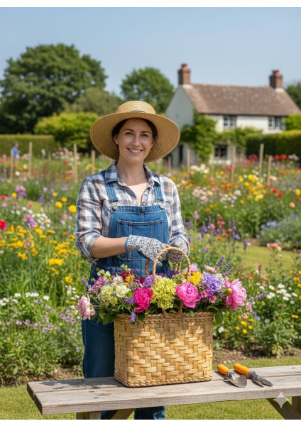 Hasır Piknik Sepeti Çift Kulplu Kare Büyük Boy El Örgüsü Dekoratif – Doğal El Işçiliği fırsatları