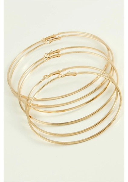 Ezme Metal Halka Küpe 6 Adet