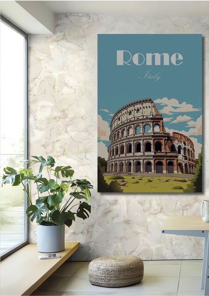 Kolezyum Roma Dekoratif Ahşap Mdf Ev/işyeri Duvar Tablo Dikdörtgen Ev/işyeri Duvar Tablo