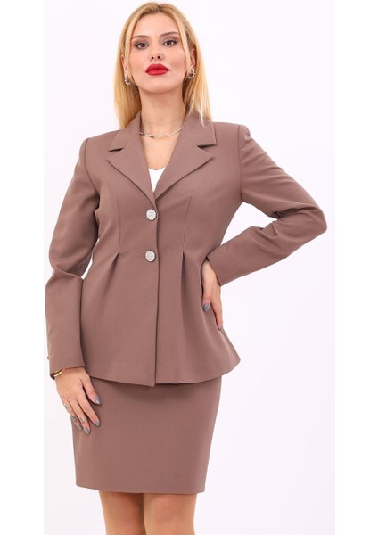 Erkek Yaka Önleri Pileli Ceket-Kahve