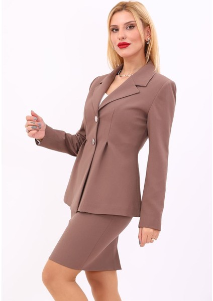 Erkek Yaka Önleri Pileli Ceket-Kahve fiyatları