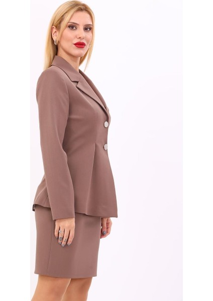 Erkek Yaka Önleri Pileli Ceket-Kahve fırsatları