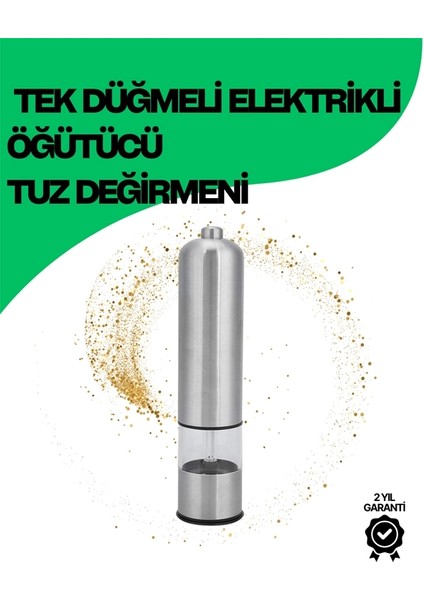 Şeffaf Hazneli Elektrikli Tuz Karabiber Öğütücü Pilli Taşınabilir Mutfak Aleti